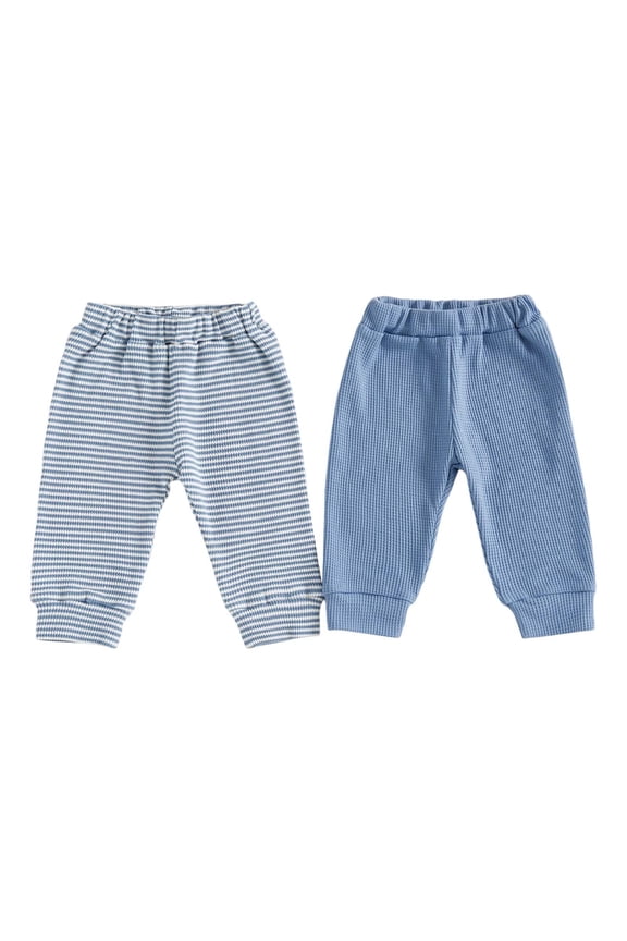 Uniform Pants for Boys Baby Boys Girls Cotton Linen Trousers Kids Casual Ankle Pants Loose Long Bloomers Size 18 24 Months,(Blue 18-24 Months)