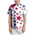 thumbnail image 1 of Zshosam Usa Tshirt Kids Summer Boys Shirts Kids T-Shirt Graphic Tee Soft Crewneck Short Sleeve Tops Size 8T 9T,(Blue 8-9 Years), 1 of 4