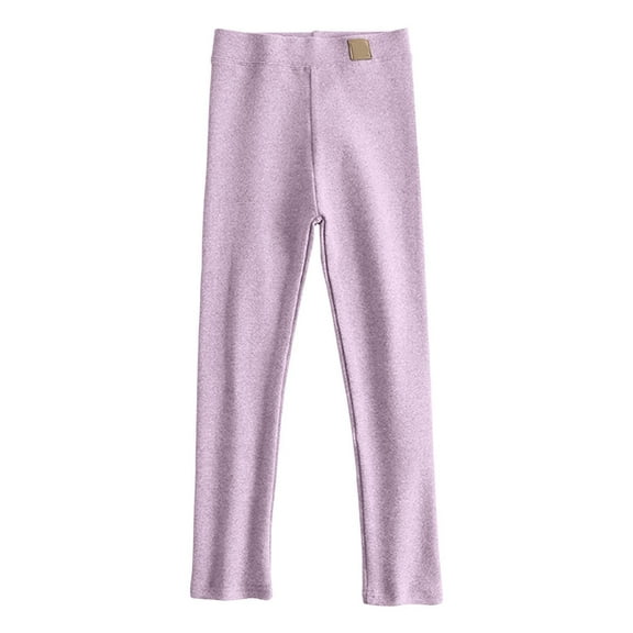 Zshosam Warm Leggings for Girls Girls Leggings Kids Pull on Leggings Elastic Waistband Stretchy Full Length Footless Soft Tights Pants Size 5T 6T,(Pink 5-6 Years)