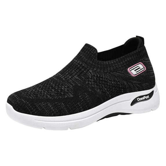 Zshosam Waterproof Shoes for Women,Non Slip Work Sneakers Food Service Water Resistant Slip on Walking Shoes Black(Black,36)