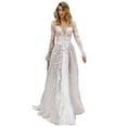 thumbnail image 1 of Zshosam Wedding Dresses for Bride Lace Beach Boho Bridal Gowns for Women Dress(White,XL), 1 of 8