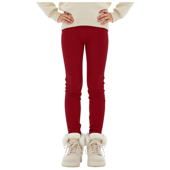 Zshosam White Leggings for Girls Toddler Baby Basic Ribbed Sweater Leggings Infant Kids Footless Tights Little Girls Bottom Pants Size 18 24 Months,(Wine 18-24 Months)