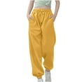 thumbnail image 1 of Zshosam Wide Leg Pants Teen Girls Girls Sweatpants Kids Cargo Pants Teen Girls Wide Leg Joggers Pants Size 9T 10T ,(Yellow 9-10 Years), 1 of 5