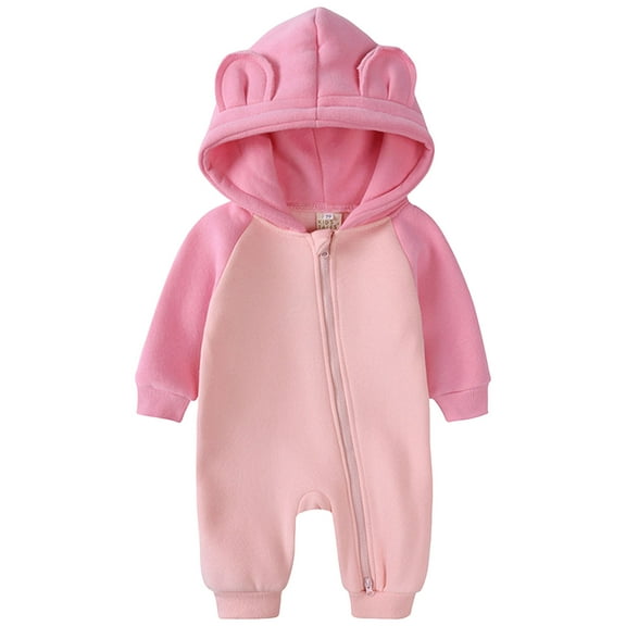 Zshosam Winter Baby Girl Clothes Baby Girl Romper Long Sleeve Romper Jumpsuit Newborn Clothes for Girls Size 6 9 Months,(Pink 6-9 Months)