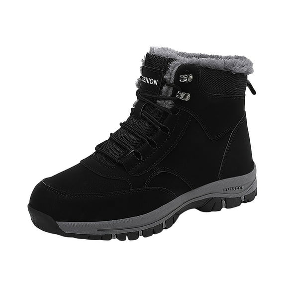 Zshosam Winter Boots for Men Women Waterproof Snow Boots Warm Lined Non Slip Hiking Boot(Black,39)