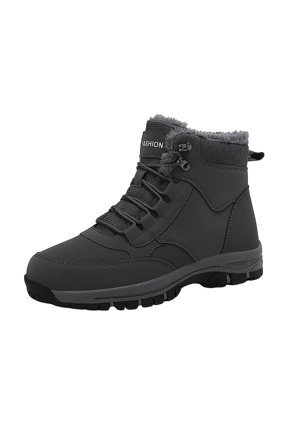 Winter Boots for Men Women Waterproof Snow Boots Warm Lined Non Slip Hiking Boot(Grey,44)