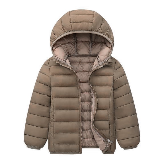 Zshosam Winter Coat for Girls Girls Winter Jacket Heavyweight Soft Sherpa Lined Jackets for Girls Insulated Puffer Winter Coat with Hood Size 11T 12T,(Khaki 11-12 Years)