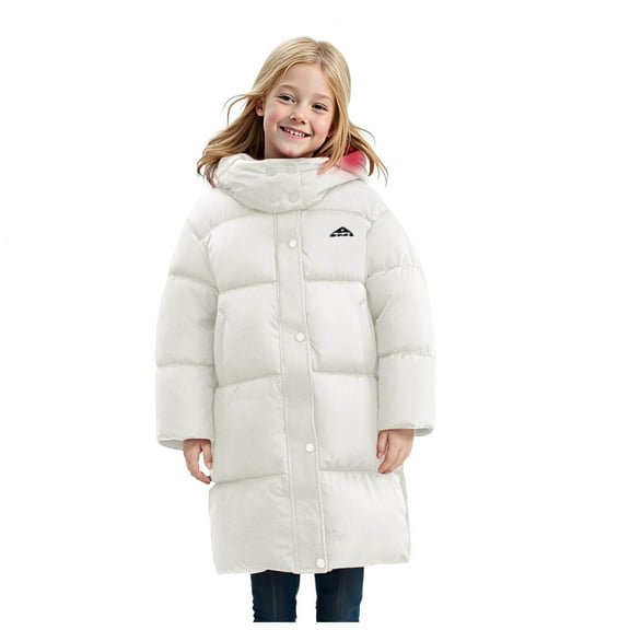 Zshosam Winter Coats for Girls Toddler Girl Winter Coat Baby Boys Fleece Warm Cute Hooded Jacket Clothes Size 5T 6T,(White 5-6 Years)