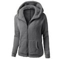 thumbnail image 1 of Zshosam Women Fur Fleece Lightweight Jacket Spring Fall Transitional Fashion Coat(Dark Gray,S), 1 of 6