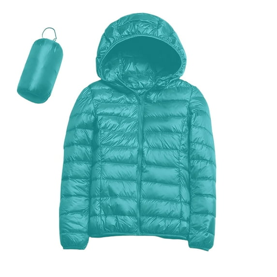 Zshosam Women Puffer Jacket Hooded Warm Lightweight Packable Quilted Puffer Coat Outwear(Mint Green,XXXL)