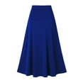 thumbnail image 1 of Zshosam Women's Chiffon Elastic High Waist Pleated A-Line Flared Maxi Skirts(Blue,4XL), 1 of 4