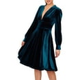 thumbnail image 1 of Zshosam Women's Fall Dresses Casual Long Sleeve Wrap V Neck Maxi Dress Ruffle High Low Wedding Guest Dress(Navy,L), 1 of 4