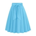 thumbnail image 1 of Zshosam Women's High Waist A-Line Pockets Skirt Skater Flared Midi Skirt Vinage Skirt(BU1,XL), 1 of 4