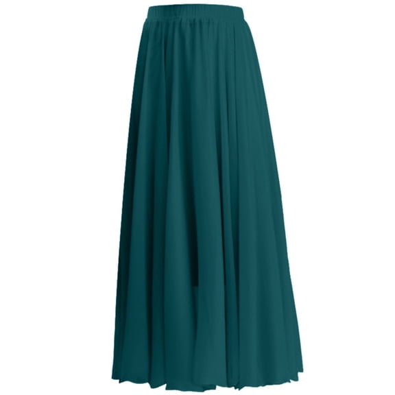 Zshosam Women's High Waist Flowy Pleated Maxi Skirt(BU1,L)