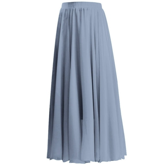 Zshosam Women's High Waist Flowy Pleated Maxi Skirt(GY2,L)