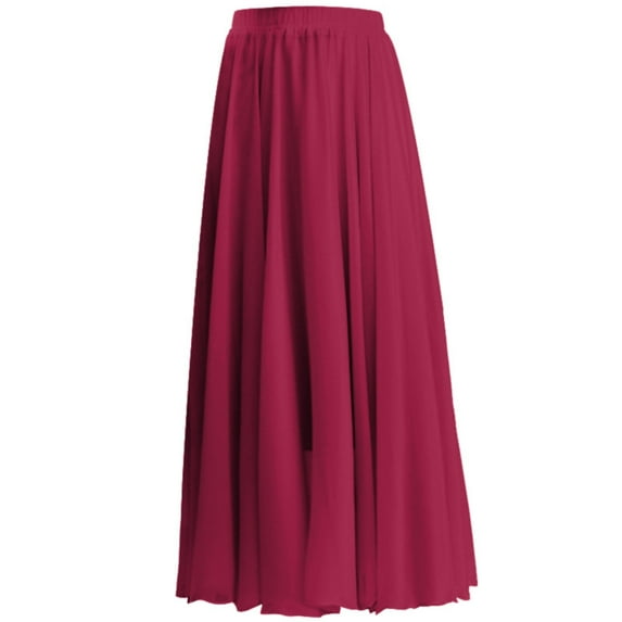 Zshosam Women's Plus Size Comfort Apparel Womens Comfortable Fit Elastic Waist Plus Size Maxi Skirt(RD1,M)