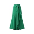 thumbnail image 1 of Zshosam Women’s High Waist Split A Line Skirt Casual Fall Midi Skirts(Green,XXL), 1 of 6