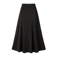 thumbnail image 1 of Zshosam Women's Chiffon Elastic High Waist Pleated A-Line Flared Maxi Skirts(Black,3XL), 1 of 3