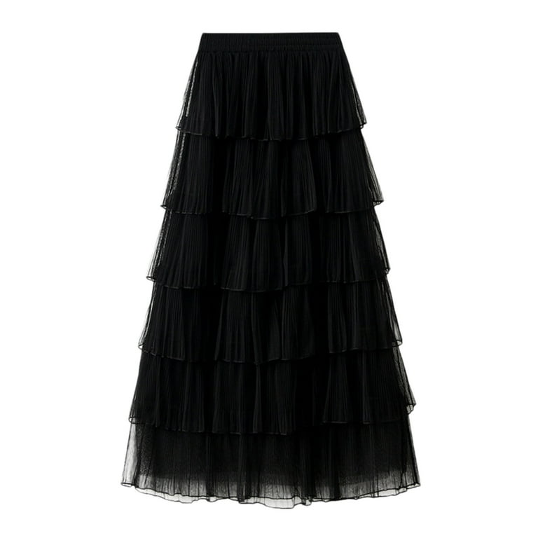 ハーリップトゥ　ブラック　Round Tiered Long Skirt M ハーリップトゥ ブラック Round Tiered Long Skirt M Round Tiered