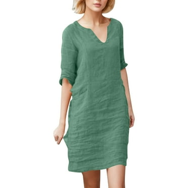 Zshosam Women's Long Sleeve Wrap Front Maxi Dress with Tie Waist(Green,XXXL)