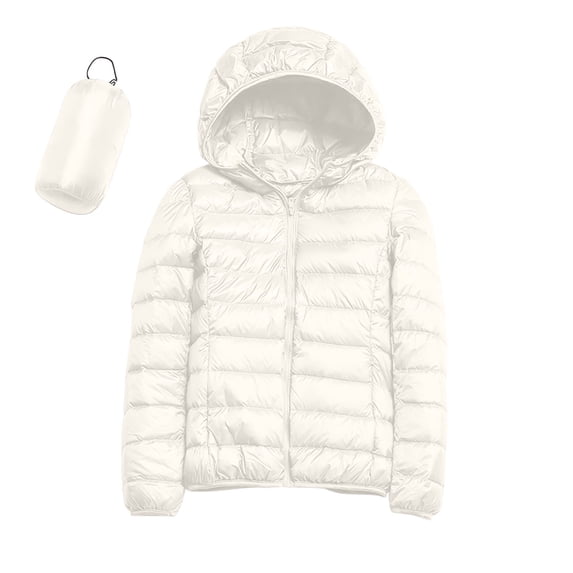 Zshosam Women Jacket - Packable Quilted Puffer Coat – Casual Jacket for Women(White,S)