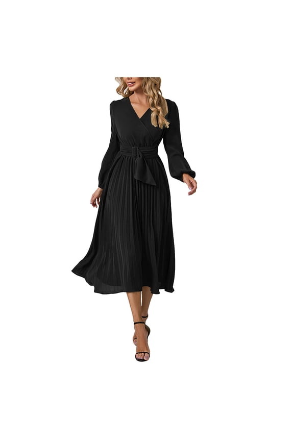 Women's Plus Size Dresses for Curvy Women Cutout Maxi Dress with Long Sleeves(Black,M)
