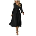 thumbnail image 1 of Zshosam Women's Plus Size Dresses for Curvy Women Cutout Maxi Dress with Long Sleeves(Black,XL), 1 of 8