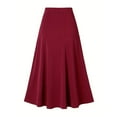 thumbnail image 1 of Zshosam Women's Plus Size Ultrasmooth Fabric Maxi Skirt(Red,3XL), 1 of 5