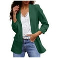 thumbnail image 1 of Zshosam Women's Relaxed Scuba Knit Stretch Blazer with Scrunch Sleeves(Green,M), 1 of 5