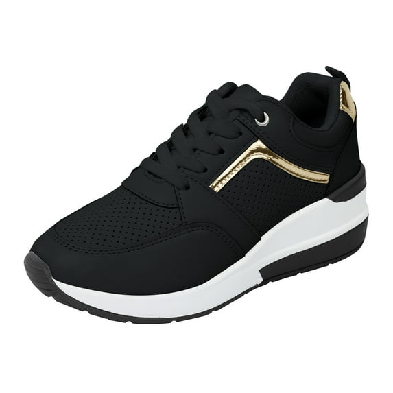 Zshosam Women's Slip On Walking Shoes Running Comfortable Tennis Breathable Non Slip Training Sneakers(Black,42)