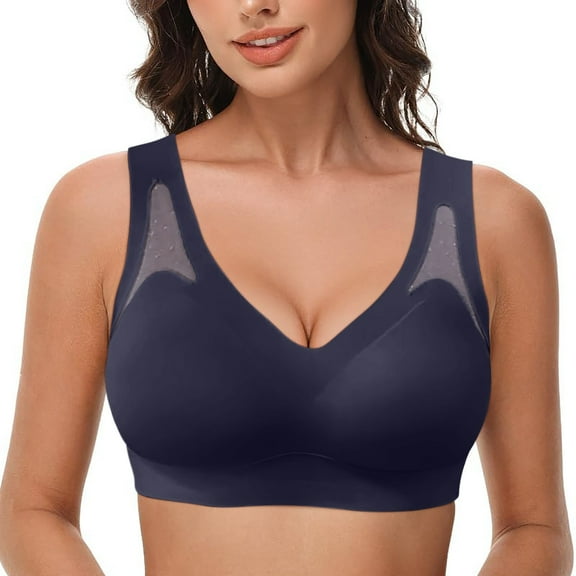 Zshosam Women's Wireless Bra with Seamless Smooth Comfort Wirefree T Shirt Bra(Black,XXXL)