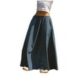 thumbnail image 1 of Zshosam Womens High Waist Polka Dot Pleated Skirt Maxi Swing Skirt(Blue,XL), 1 of 5