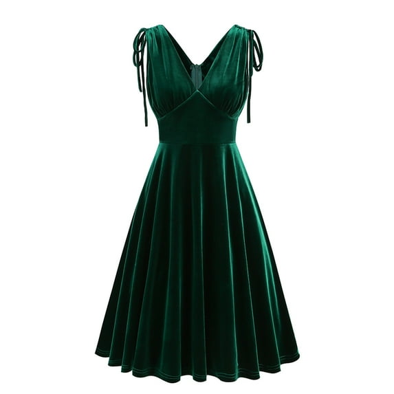 Zshosam Womens V Neck Long Formal Dresses Fall Velvet Sleeveless Maxi Bodycon Dress Ruched (Green,XXL)