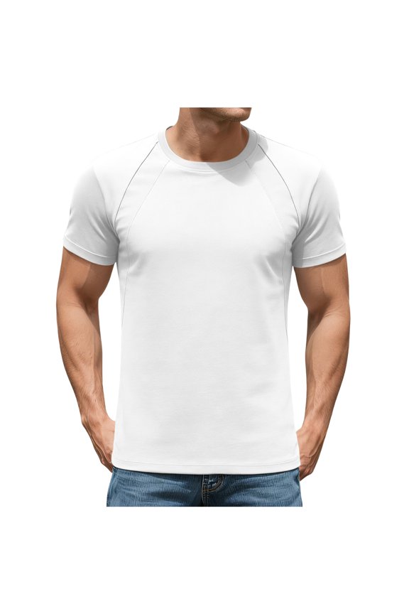 Work T Shirts for Men Mens Short Sleeve T-Shirts Crew Neck Casual Graphic Shirt Summer Beach Vintage Hawaiian Tees Size L,(White L)