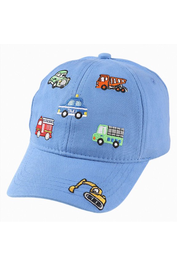 Youth Flat Bill Hats Girls School Classic Duckbill Caps for Stylish Sun Protection Size 3T 8T,(Blue 3-8 Years)