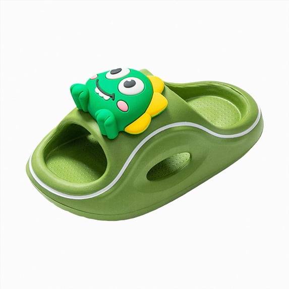 Zshosam Youth Slides Kids Cloud Sandals for girls boys, Comfortable Kids Slippers,EVA Anti-Slip shower shoes Size 1,(Green Big Kids 1)