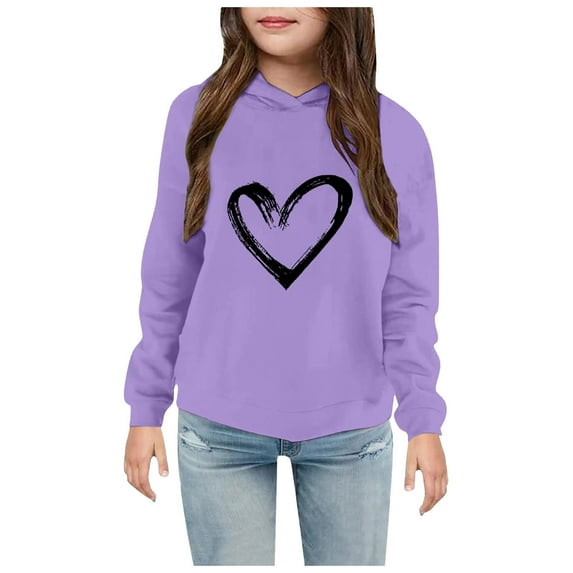 Zshosam Youth Sweatshirt Girls Girls Long Sleeve Lightweight Hoodie Active Workout Running Pullover Top Size 8T 9T,(Purple 8-9 Years)