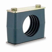 Vibration Dampening Beta Clamp, 1/2in Pipe, 1 Line, 1/2in OD, 1-21/32in W, Ribbed Bore,Steel/Poly