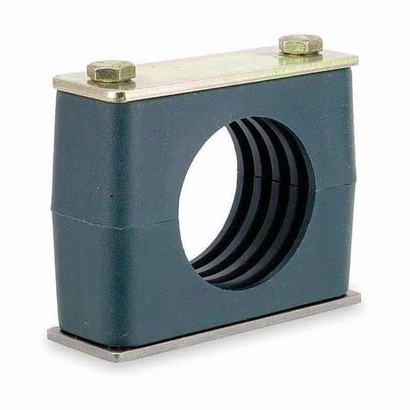 Vibration Dampening Beta Clamp, Single, 3/8 in Tube, Steel Clamp, Poly Cushion, Weld-On S1006S