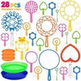thumbnail image 1 of Zsiparty 28 Pcs Big Bubble Wands Set for kids, Giant Bubble Maker Toys with Tray for Summer Outdoor Activities Party Favors Gifts & Wedding, 1 of 5