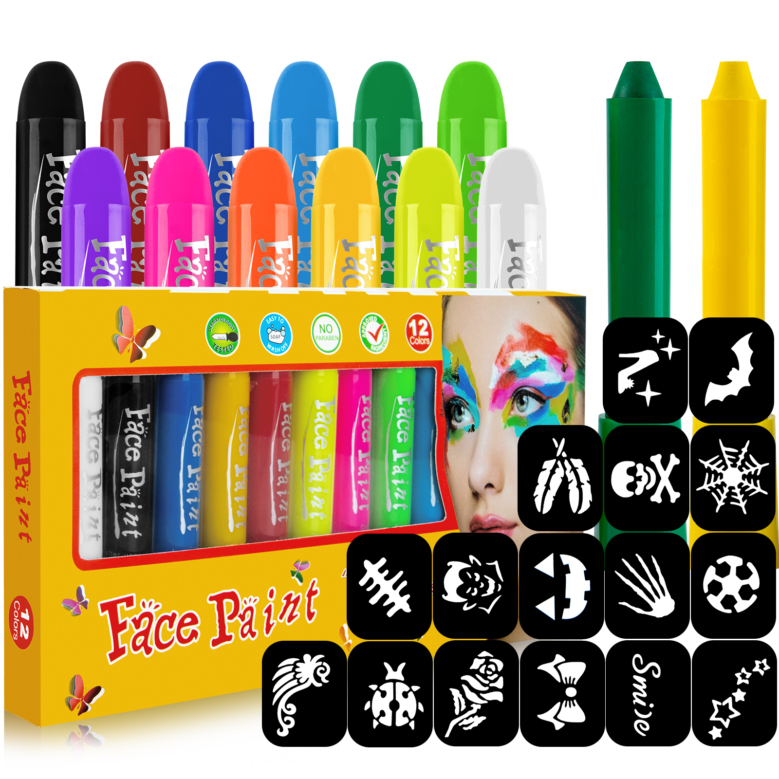 Snazaroo Face Painting Sticks Set, 6Color Girls Set