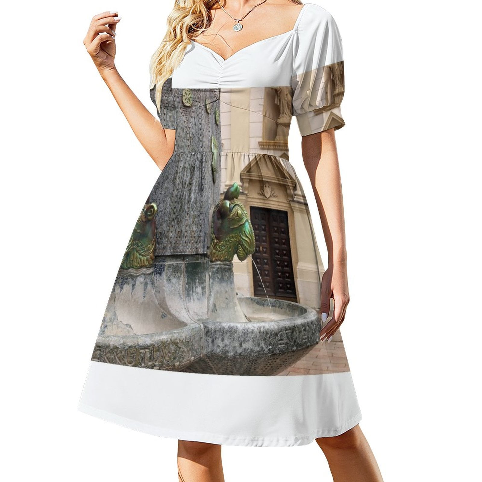 Zsolnay fountain landmark Pecs Hungary Sleeveless Dress prom dress 2024