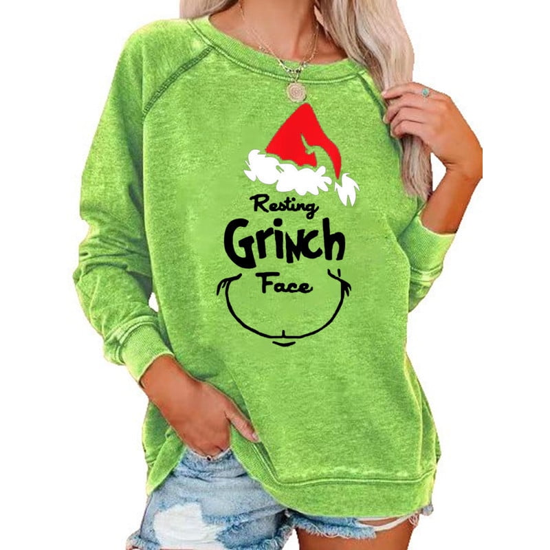 Zsoznqaky Grinch Christmas Clearance Womens Sweatshirts Grinch Costume ...