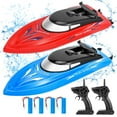 thumbnail image 1 of Zstar 2 Pcs RC Boat, 10km/H 2.4G High Speed Remote Control Boats Model Ship, Blue Red, 1 of 10