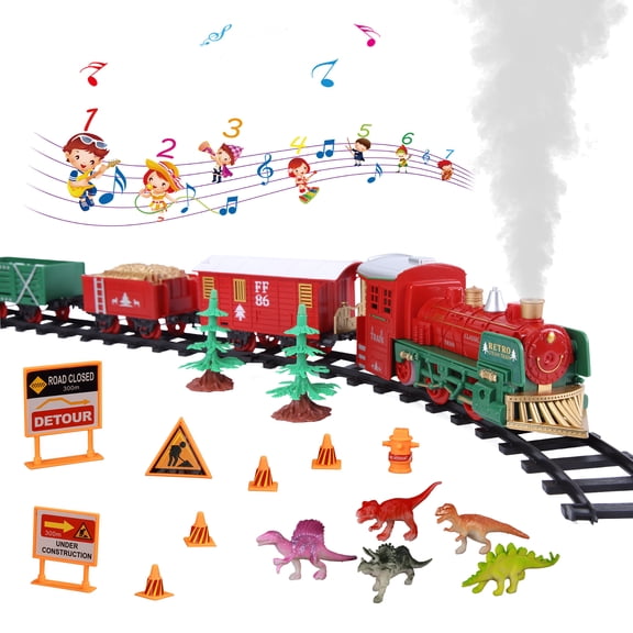 Zstar Electric Train Toy Set with Real Train Smoke, Sounds and Lights