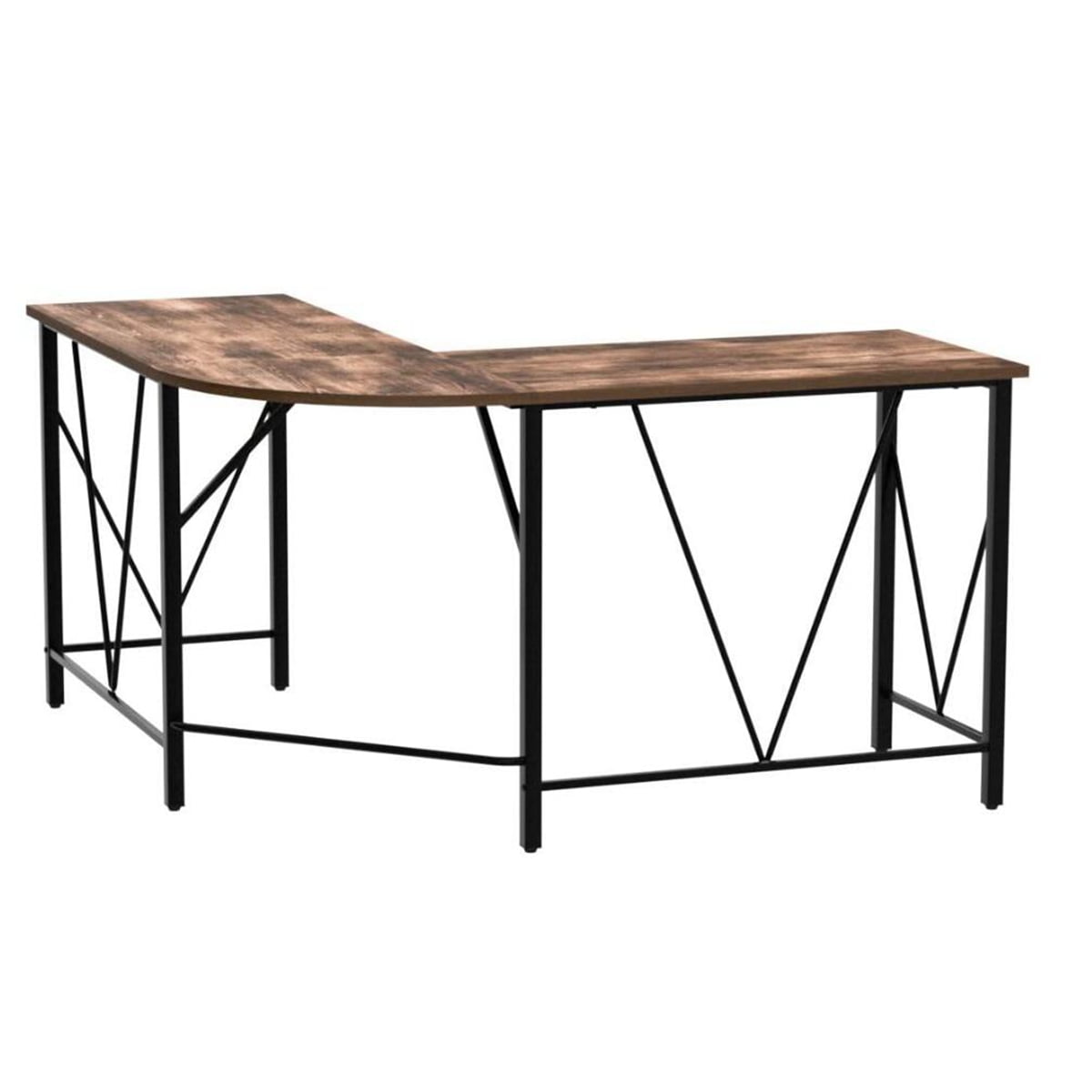 Zstar L Shaped Computer Desk Wooden Home Office Desk Corner Table