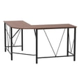 thumbnail image 1 of Zstar L-shaped Computer Desk Wooden Tabletop Laptop Corner Table Workstation, 1 of 8