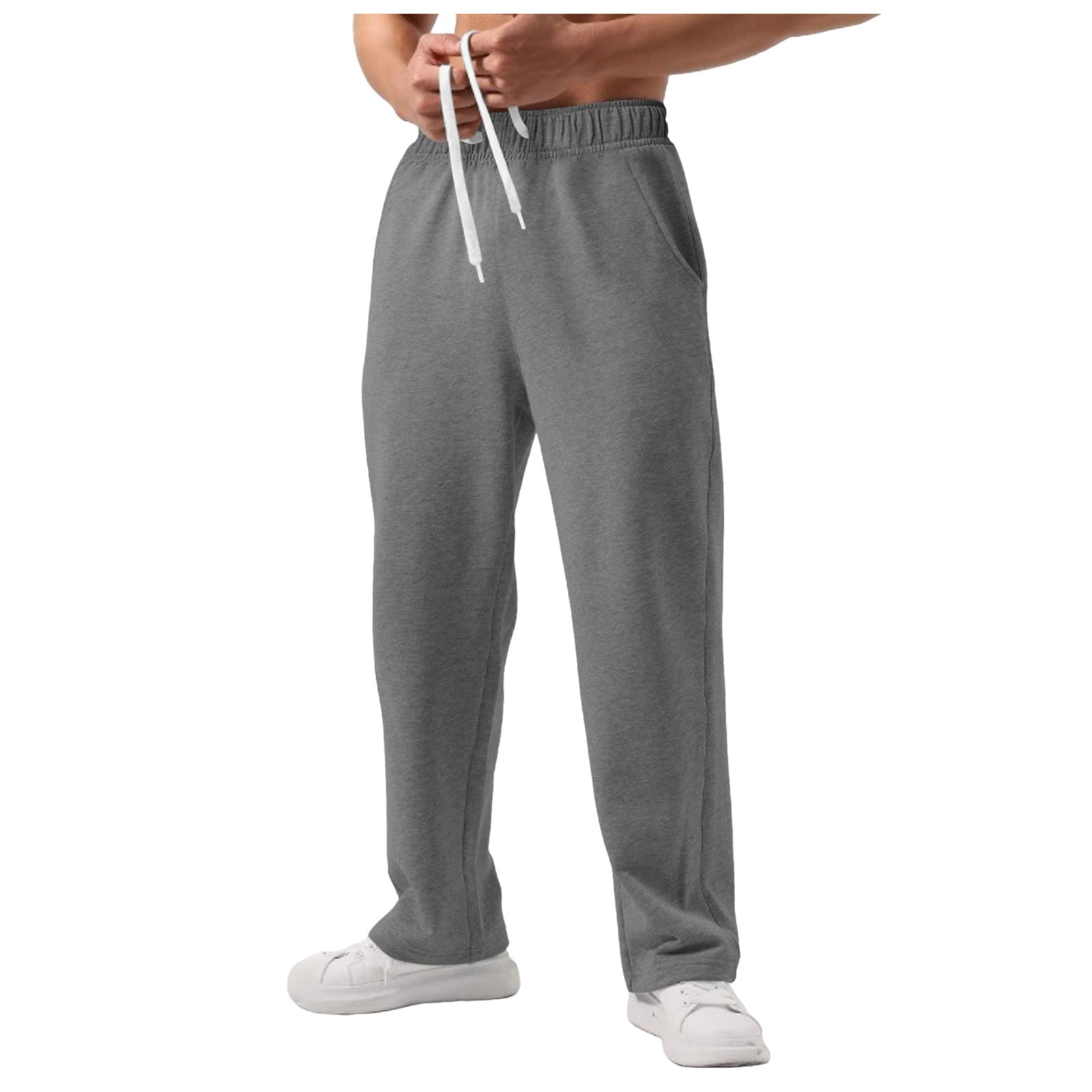 Zsyiiiiii Men's Lightweight Sweatpants Open Bottom Sweat Pants for Men ...