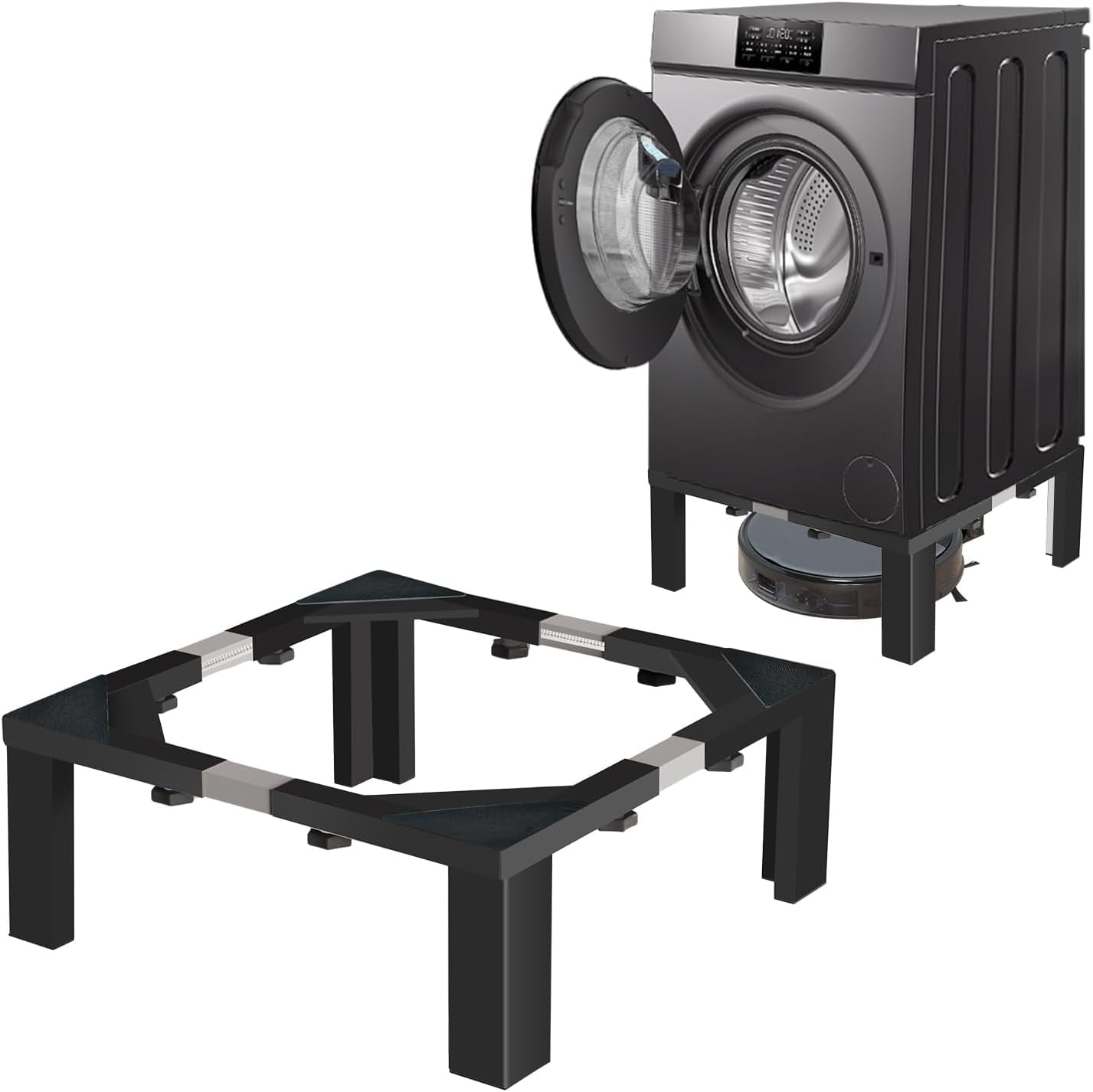 Zsytbyyds Full Size HeavyDuty All Steel Washing Machine Stand Height