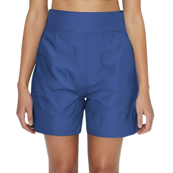 Zszcpp Athletic Shorts For Womens 7 Inch Inseam Elastic Waist Vacation Beach Cotton Pockets Soft Lounge Trousers Casual Trouser